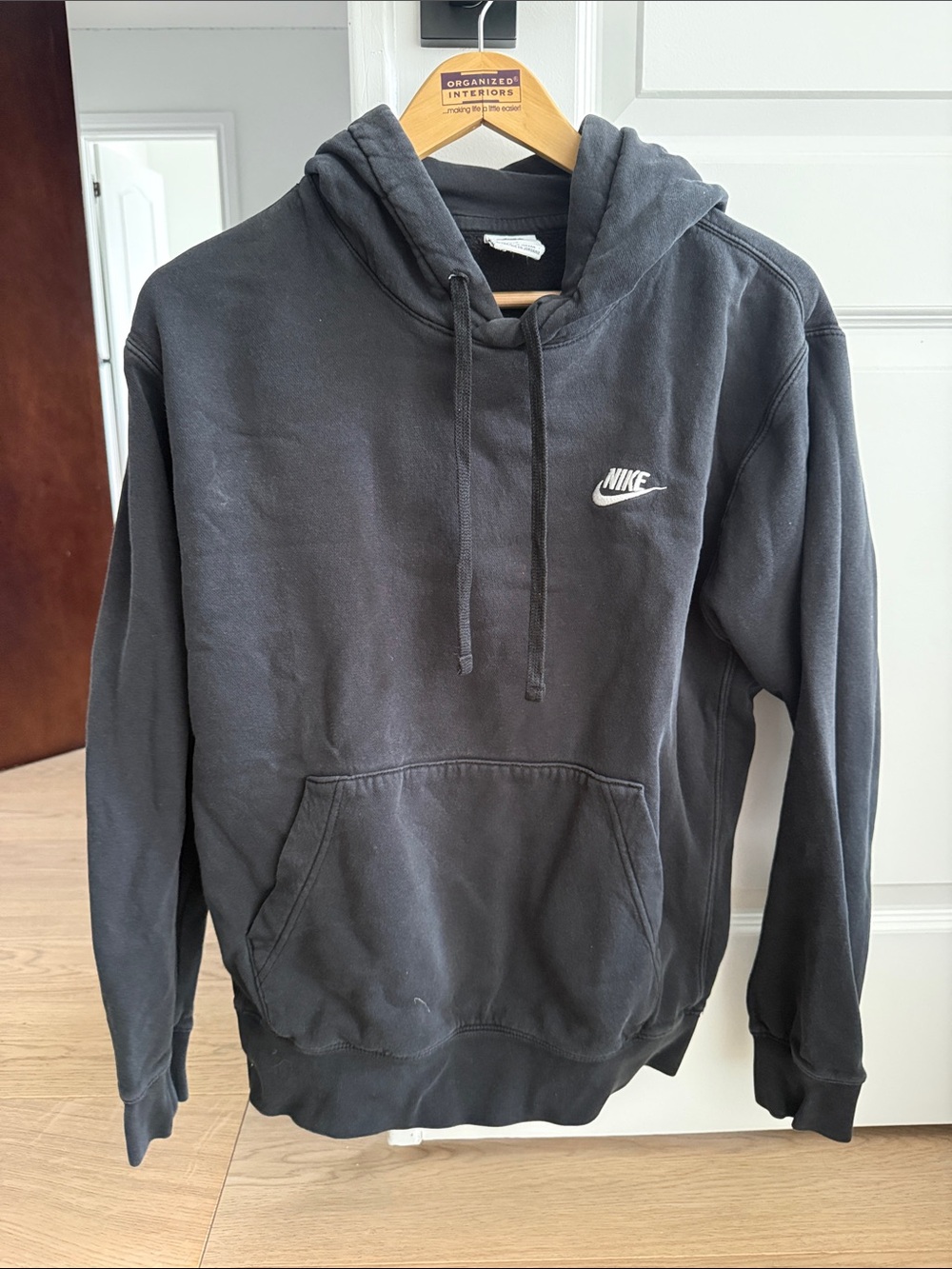 Nike Black Pullover Hoodie with Small White Logo